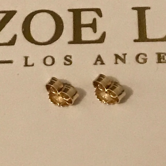 Zoe Lev 14K Yellow Gold Diamond Curved Bar Stud Earrings - Picture 11 of 17